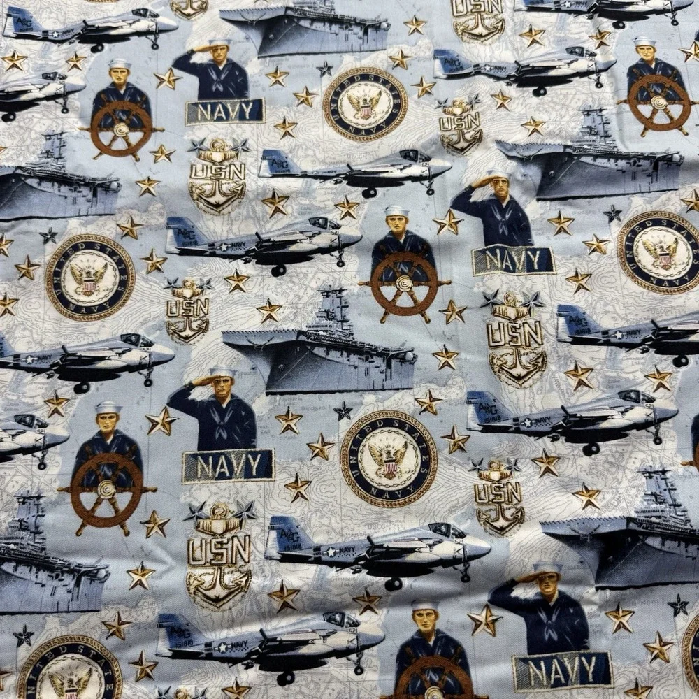 Handmade Single‎ Stitch U.S. Navy Throw
